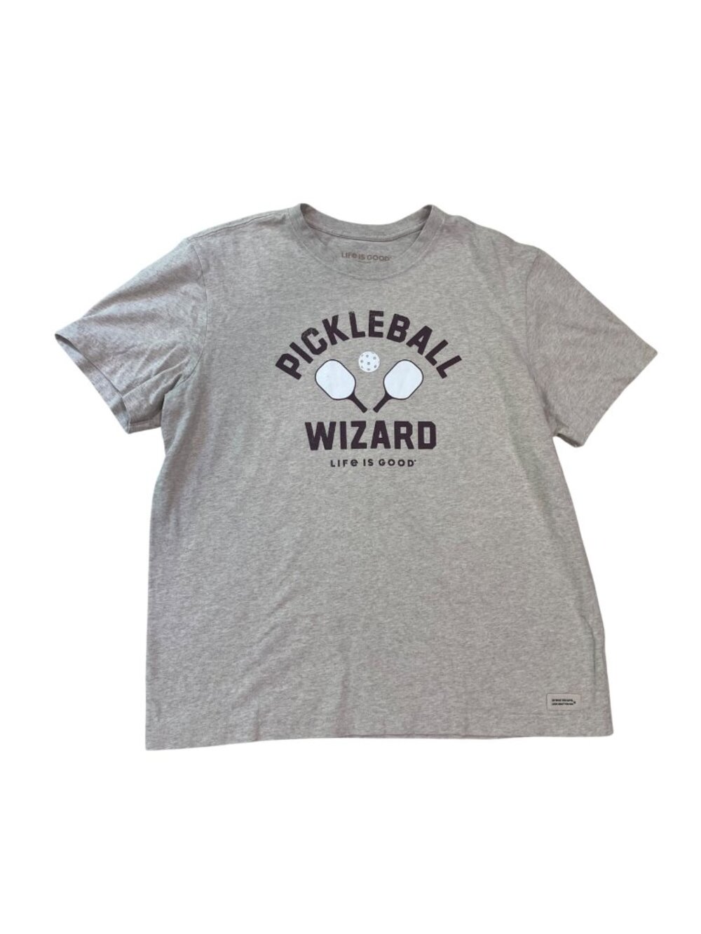 Life Is Good Pickleball Wizard Crusher Tee Men's Size Large Short Sleeves Cotton
